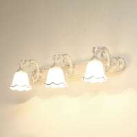 Vintage Design Wandleuchte | E14 LED | Metall | Glas | 2-oder3-flammig-Weiß-Silber-3 Flammen-Luzern Mode