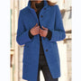 Damen Wollmantel elegant warm Winterjacke modisch-Dunkelblau-S-Luzern Mode