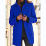 Damen Wollmantel elegant warm Winterjacke modisch-Himmelblau-S-Luzern Mode