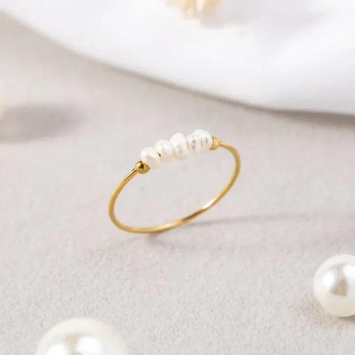 Goldener Perlenring | Schmal Stilvoll Hypoallergen Klassisch Vielseitig-Luzern Mode