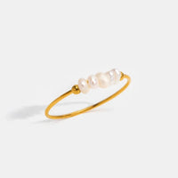 Goldener Perlenring | Schmal Stilvoll Hypoallergen Klassisch Vielseitig-Luzern Mode