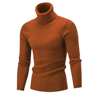 Herren Rollkragenpullover Strickmode Winter Warm Trend-Braun-S-Luzern Mode