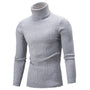 Herren Rollkragenpullover Strickmode Winter Warm Trend-Grau-S-Luzern Mode