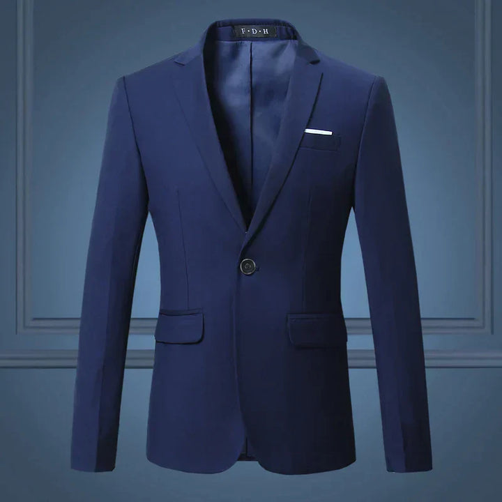 Herren Sakko Slim Fit Anzugjacke für Business und Freizeit-Blau-S-Luzern Mode