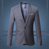 Herren Sakko Slim Fit Anzugjacke für Business und Freizeit-Grau-S-Luzern Mode