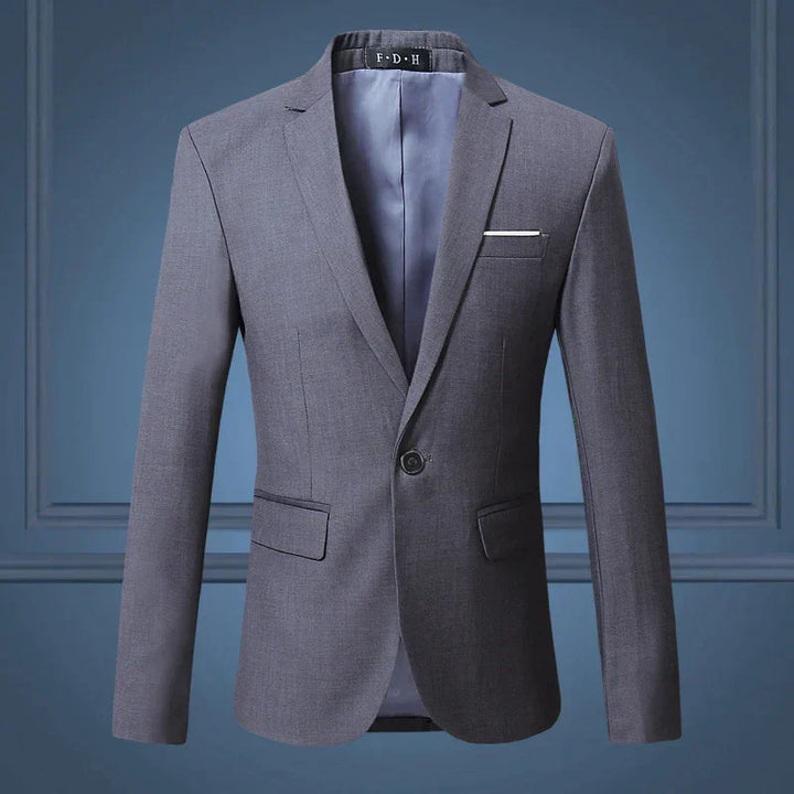 Herren Sakko Slim Fit Anzugjacke für Business und Freizeit-Grau-S-Luzern Mode