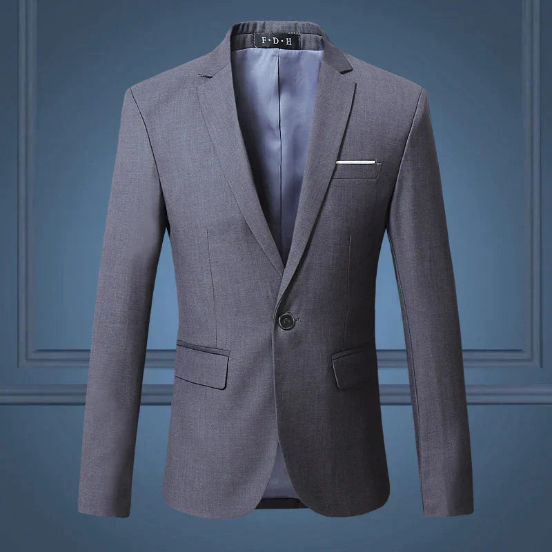 Herren Sakko Slim Fit Anzugjacke für Business und Freizeit-Grau-S-Luzern Mode