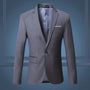 Herren Sakko Slim Fit Anzugjacke für Business und Freizeit-Grau-S-Luzern Mode