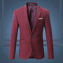Herren Sakko Slim Fit Anzugjacke für Business und Freizeit-Weinrot-S-Luzern Mode
