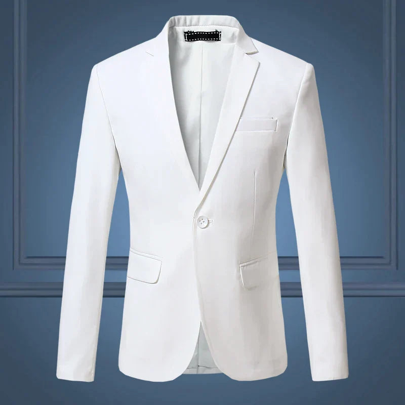 Herren Sakko Slim Fit Anzugjacke für Business und Freizeit-Weiß-S-Luzern Mode
