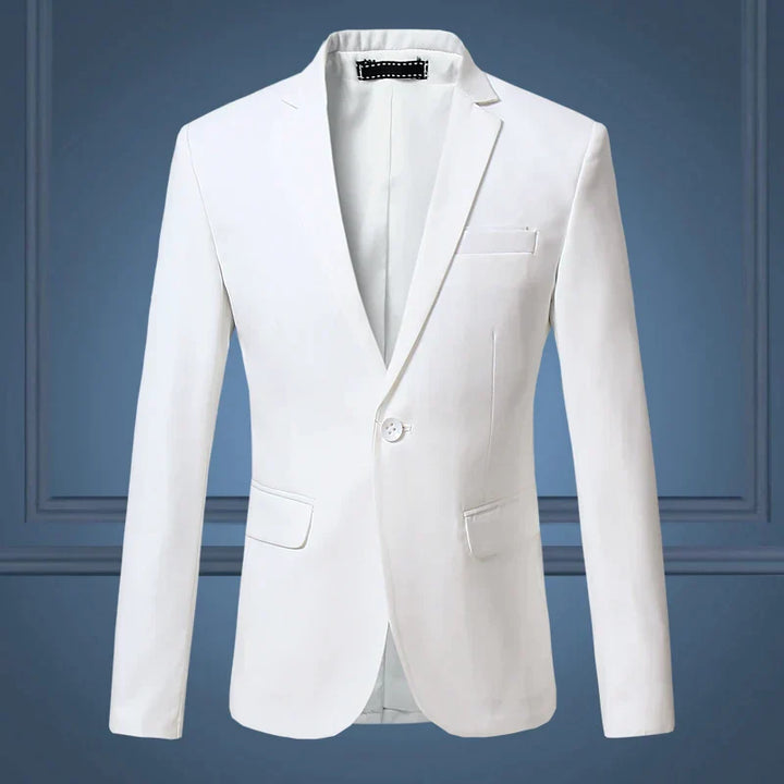 Herren Sakko Slim Fit Anzugjacke für Business und Freizeit-Weiß-S-Luzern Mode