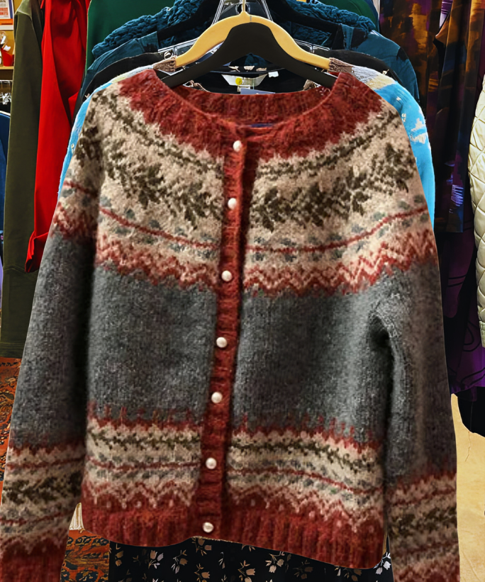 Hochwertiger Norwegerpullover mit traditionellem Muster Damen-S-Luzern Mode