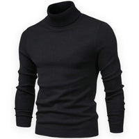 Herren Rollkragenpullover aus Kaschmir für kalte Tage-Schwarz-S-Luzern Mode