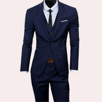 Herren Anzug 3-teilig Slim Fit Business Hochzeit Set-Dunkelblau-S-Luzern Mode