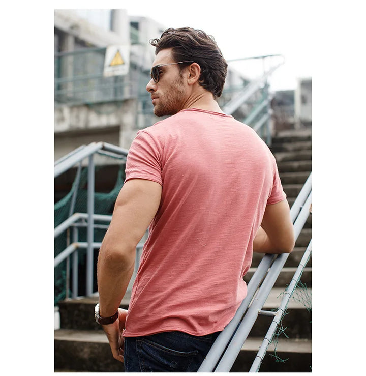 Klassisches Atmungsaktives Baumwollshirt für Herren – Marco