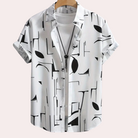 Herrenhemd mit Grafikdruck - Modernes Design Hemd-S-Luzern Mode