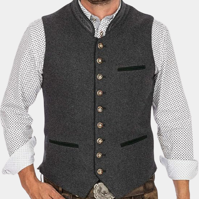 Herren Trachtenweste mit Knöpfen - Traditionelle Weste kaufen-S-Luzern Mode