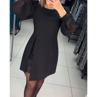 Elegantes Damenkleid mit langen Ärmeln für besondere Anlässe-S-Luzern Mode