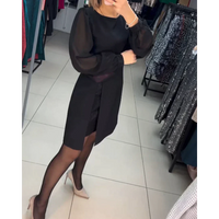 Elegantes Damenkleid mit langen Ärmeln für besondere Anlässe-Luzern Mode