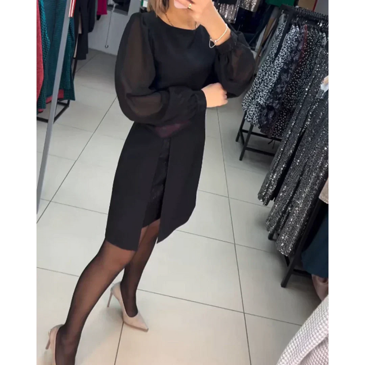 Elegantes Damenkleid mit langen Ärmeln für besondere Anlässe-Luzern Mode
