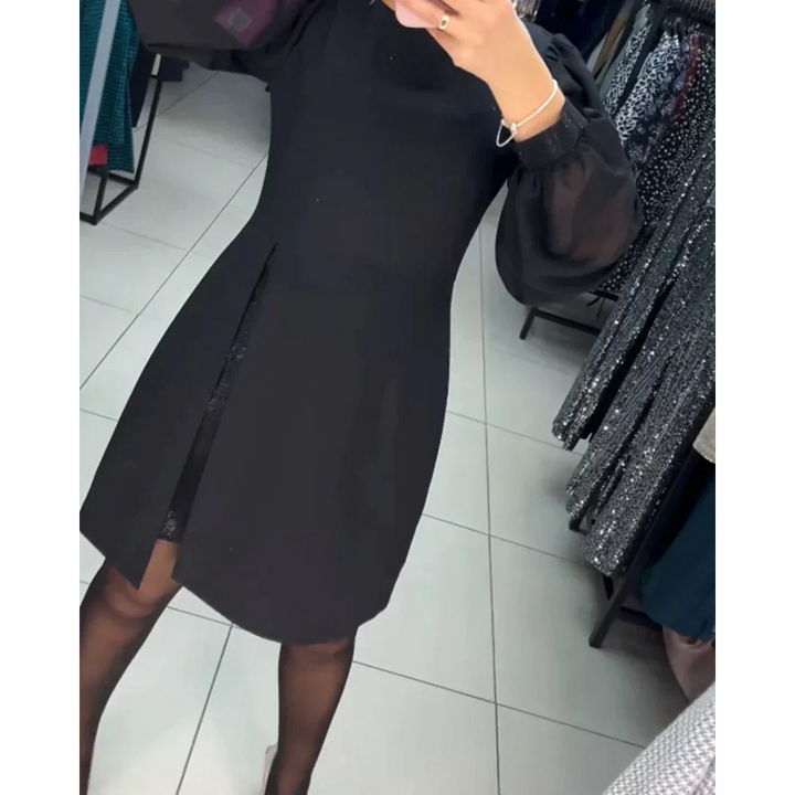 Elegantes Damenkleid mit langen Ärmeln für besondere Anlässe-Luzern Mode
