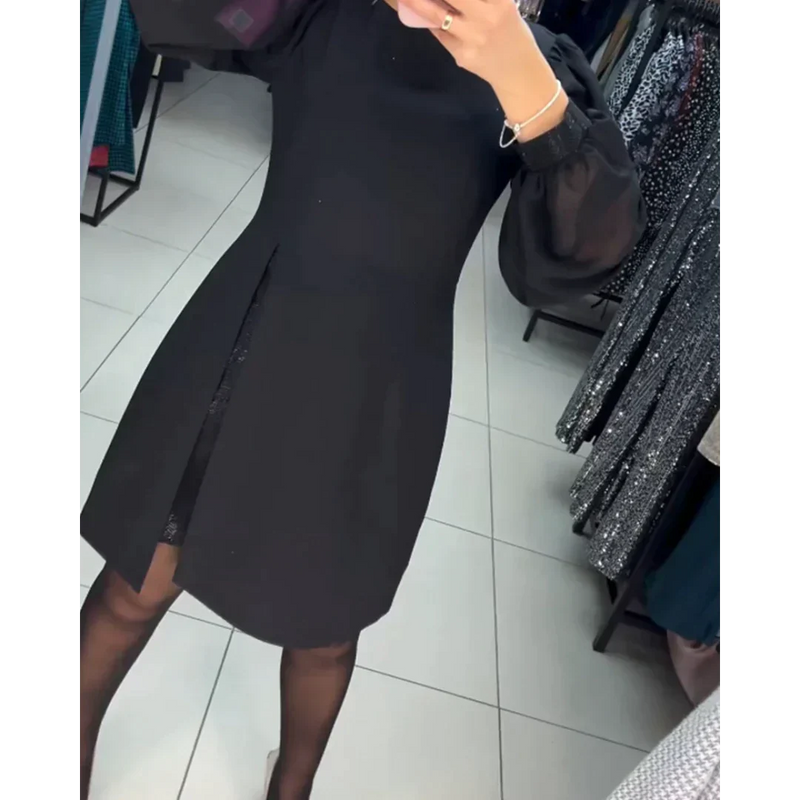 Elegantes Damenkleid mit langen Ärmeln für besondere Anlässe-Luzern Mode