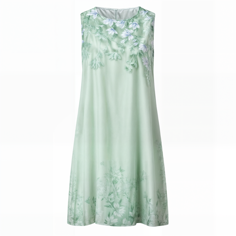 Kleid mit Blumenmuster | Knielang | Locker | Kurzarm | Rundhals-Luzern Mode