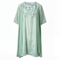 Kleid mit Blumenmuster | Knielang | Locker | Kurzarm | Rundhals-Luzern Mode