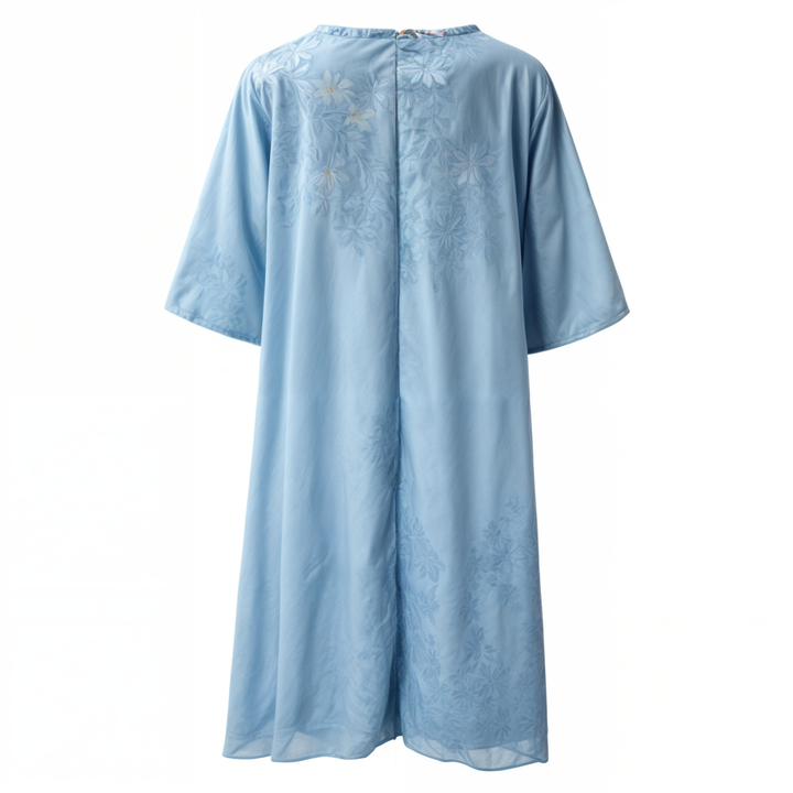 Kleid mit Blumenmuster | Knielang | Locker | Kurzarm | Rundhals-Luzern Mode