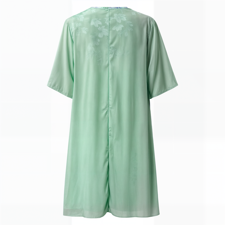Kleid mit Blumenmuster | Knielang | Locker | Kurzarm | Rundhals-Luzern Mode