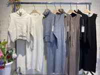 Damen Kleidungsset | 2-teilig | Kleid | Pullover | Lange Ärmel | Langer Rock-Luzern Mode