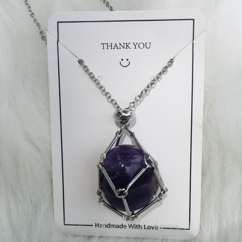Halskette für Damen | Natürlicher Kristall | Silber | Gold | Stilvoll-Amethyst-Silber-Luzern Mode