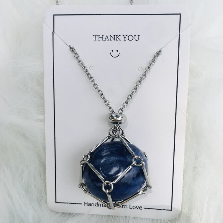Halskette für Damen | Natürlicher Kristall | Silber | Gold | Stilvoll-Lapis Lazuli-Silber-Luzern Mode