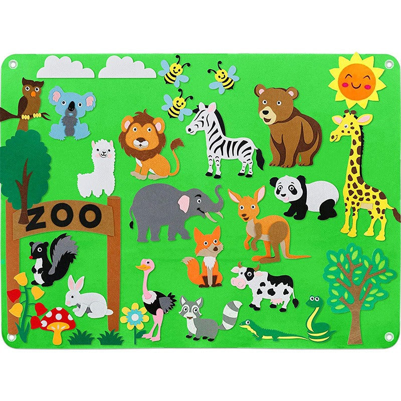 Kleinkind Filzbrett | Interaktives Buntes Tiere Weltraum Vielseitig-Tiergarten-Luzern Mode