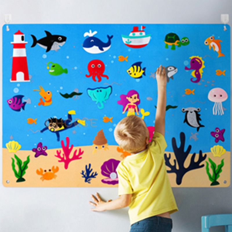 Filzspielbrett | Lernspielzeug für Kleinkinder Kreativ Langlebig Wiederverwendbar-Luzern Mode