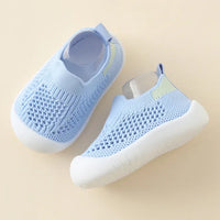 Atmungsaktive Kinder Sneaker mit Stretch und Komfortsohle-Blau-13 (9-12 Monate)-Luzern Mode