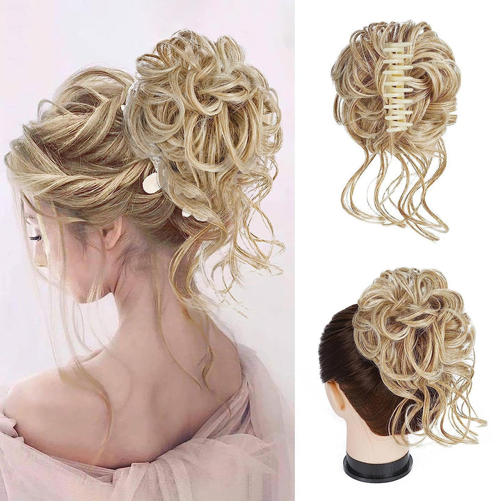 Haarverlängerung Clip | Golvende Knot | Volume | Synthetisch | Clip-In-Blond-Luzern Mode