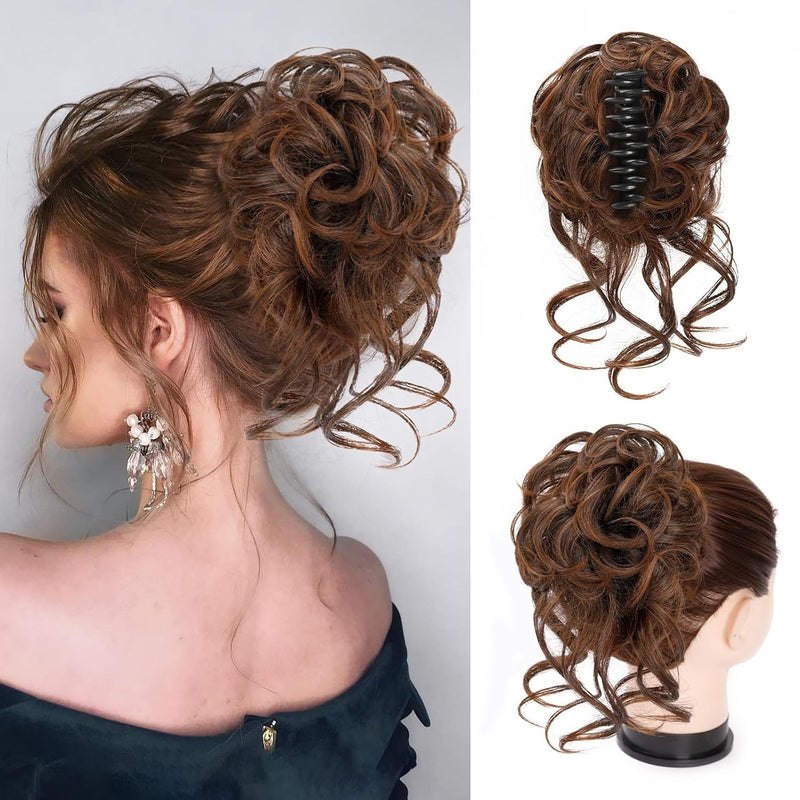 Haarverlängerung Clip | Golvende Knot | Volume | Synthetisch | Clip-In-Braun-Luzern Mode