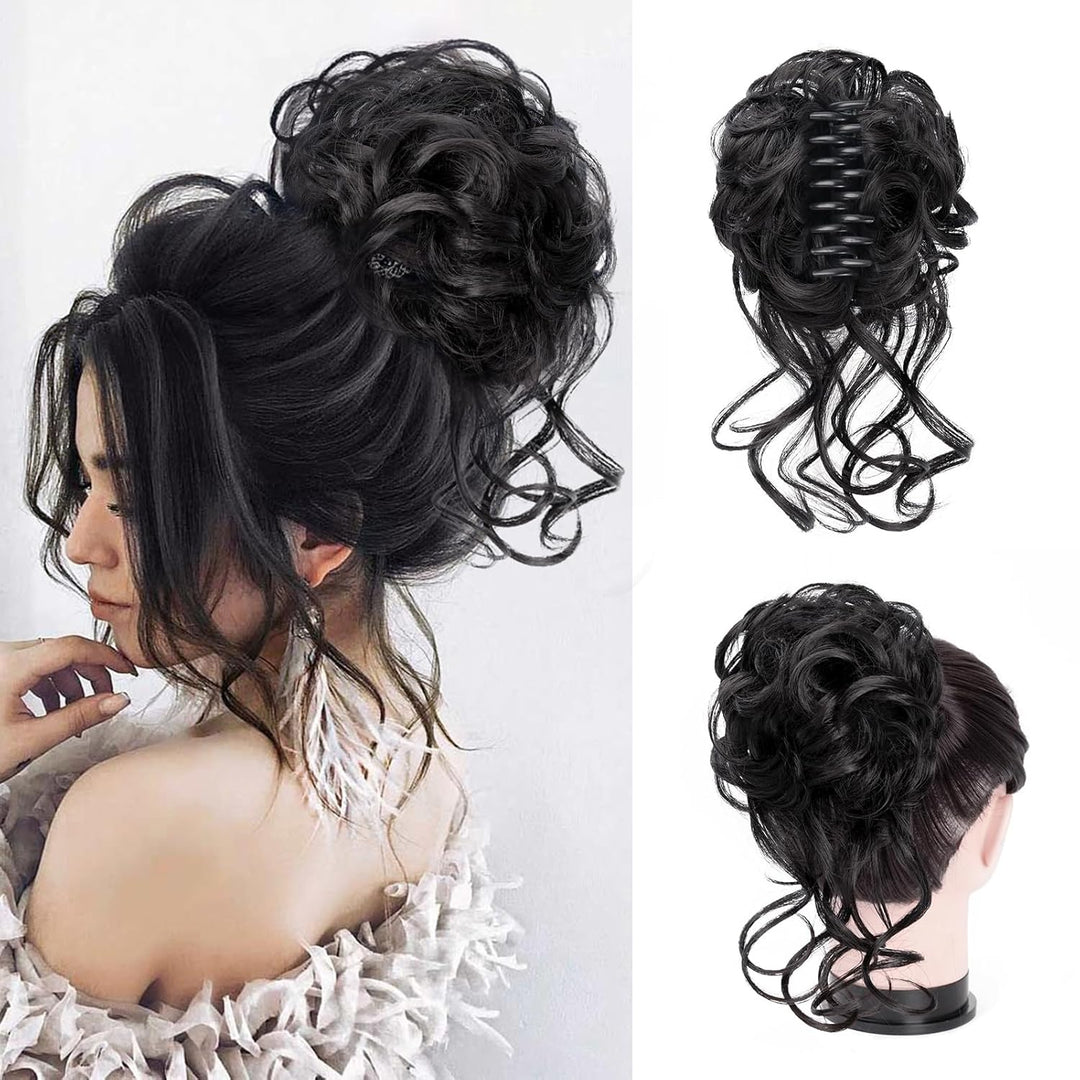 Haarverlängerung Clip | Golvende Knot | Volume | Synthetisch | Clip-In-Dunkelbraun-Luzern Mode