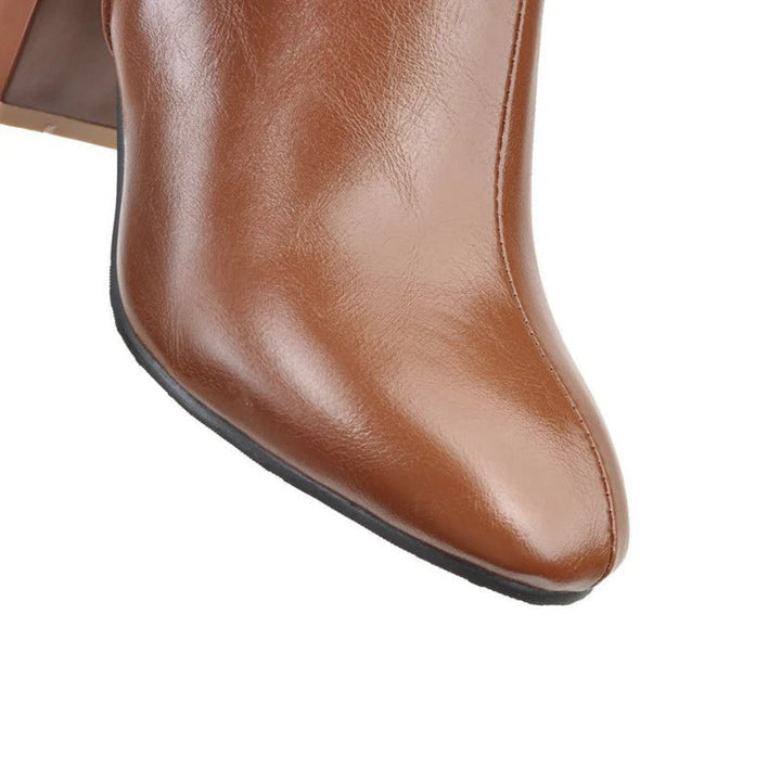 Hochwertige Damen Stiefelette aus Leder mit Absatz-Luzern Mode