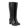 Hochwertige Damen Stiefelette aus Leder mit Absatz-Schwarz-35-Luzern Mode