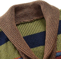 Herren Strick-Cardigan mit Colourblock und geometrischem Muster – Leandro