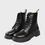 Damen Schnürstiefel Lederoptik - Modische Boots kaufen-Schwarz-35-Luzern Mode