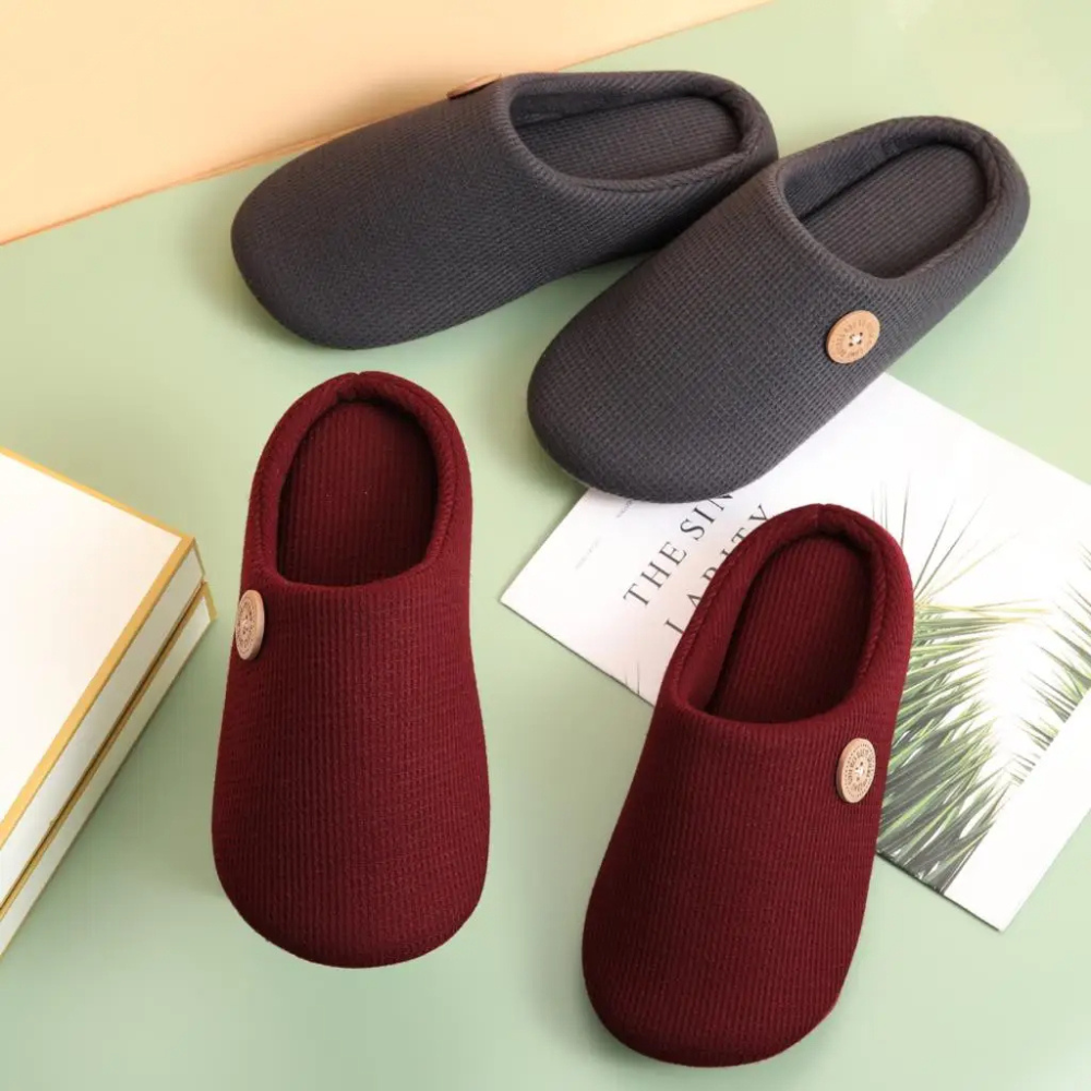 Memory Foam Hausschuhe mit Knopf für Damen und Herren-Luzern Mode