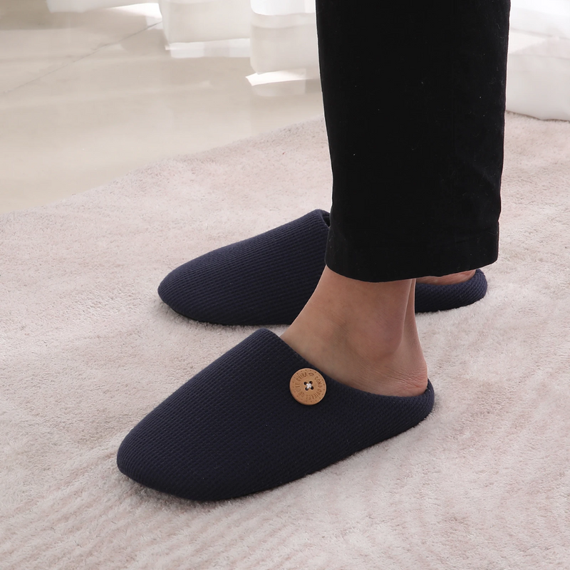 Memory Foam Hausschuhe mit Knopf für Damen und Herren-Luzern Mode