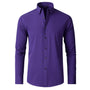 Herren Businesshemd Slim Fit - Elegantes Langarmhemd-Lila-38-Luzern Mode