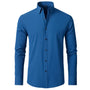 Herren Businesshemd Slim Fit - Elegantes Langarmhemd-Malachitblau-38-Luzern Mode