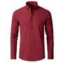 Herren Businesshemd Slim Fit - Elegantes Langarmhemd-Rot-38-Luzern Mode
