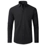 Herren Businesshemd Slim Fit - Elegantes Langarmhemd-Schwarz-38-Luzern Mode