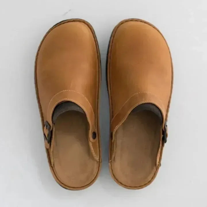 Herren Gartenclogs | Lederlook | Robust | Einsteig | Unterstützende Sohle-Luzern Mode